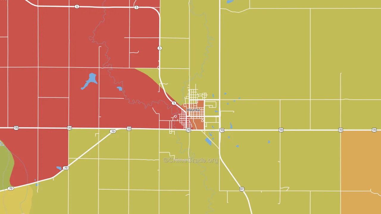 Waurika, OK Map of Assault Rates