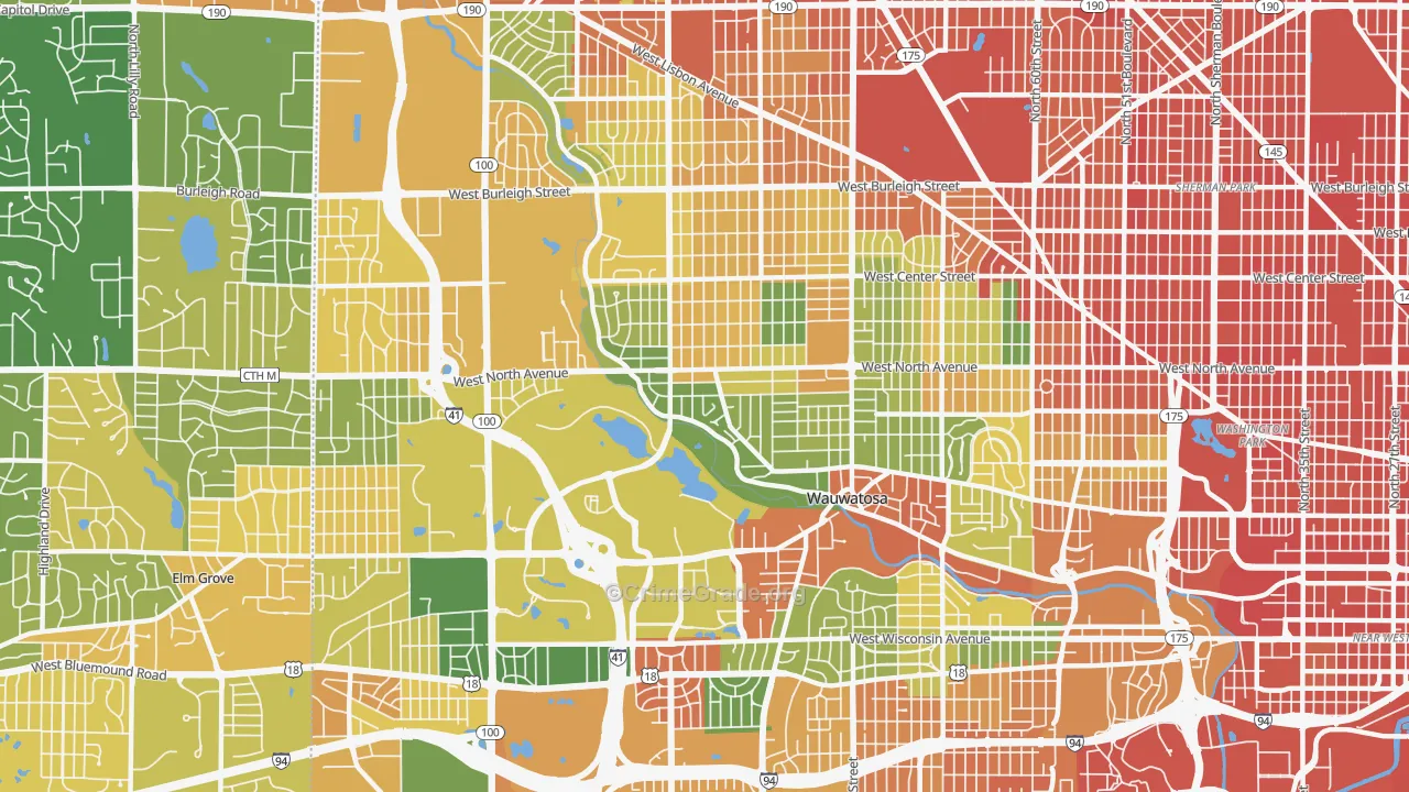 Wauwatosa, WI Map of Assault Rates