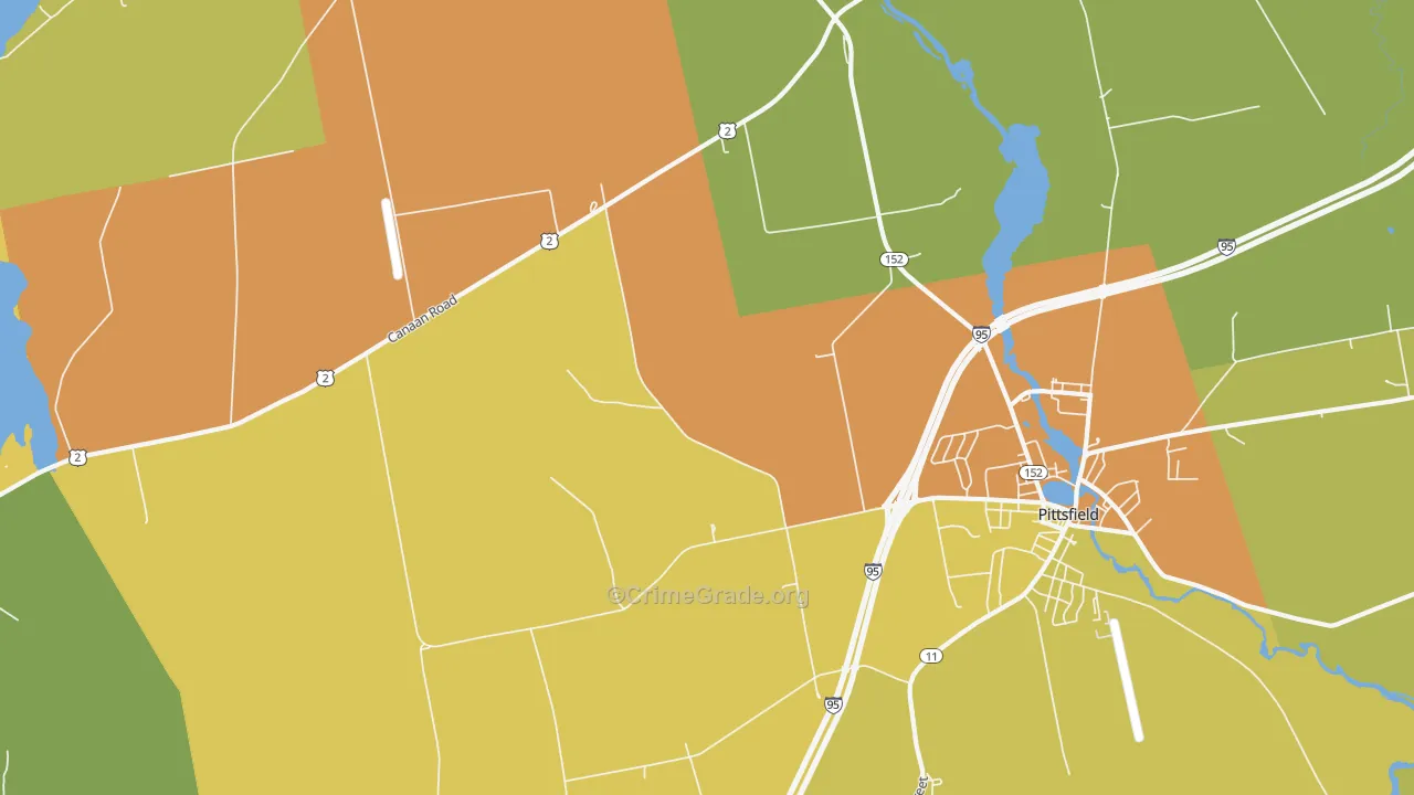 Waverley, ME Map of Assault Rates
