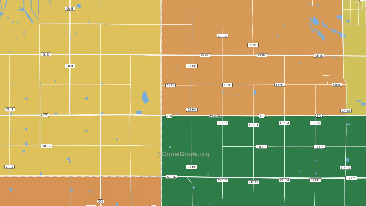 Waverly, CO Map of Assault Rates