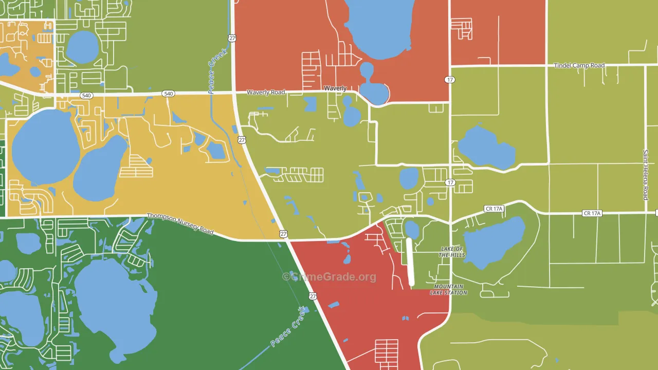 Waverly, FL Map of Assault Rates