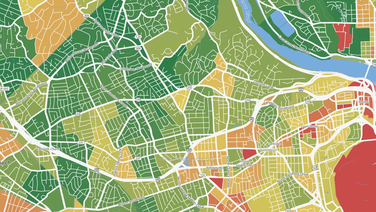 Waverly Hills, Arlington, VA Map of Assault Rates
