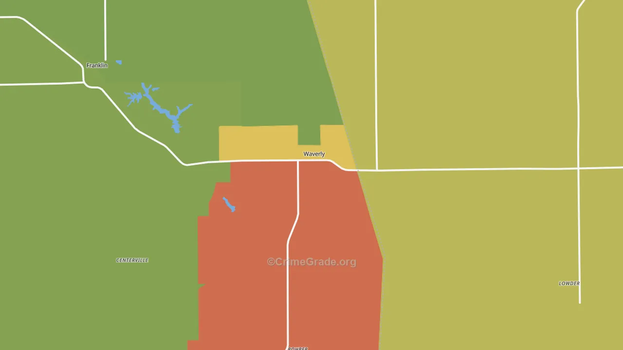 Waverly, IL Map of Assault Rates