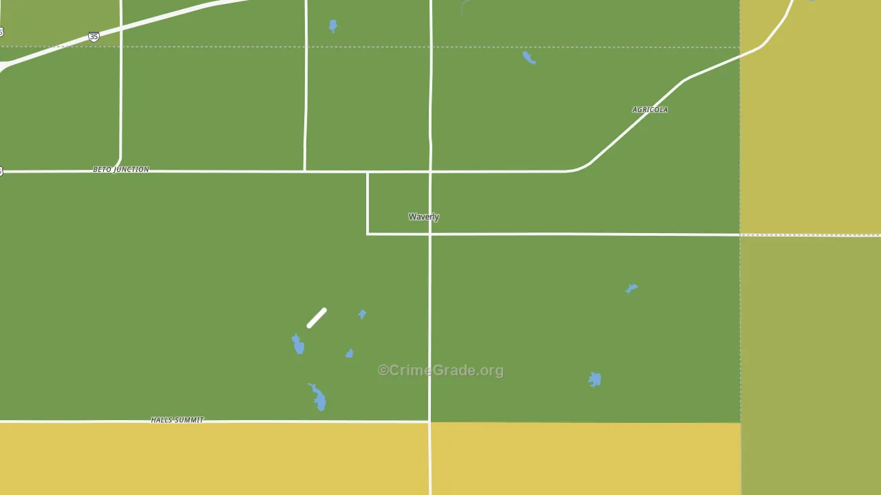 Waverly, KS Map of Assault Rates