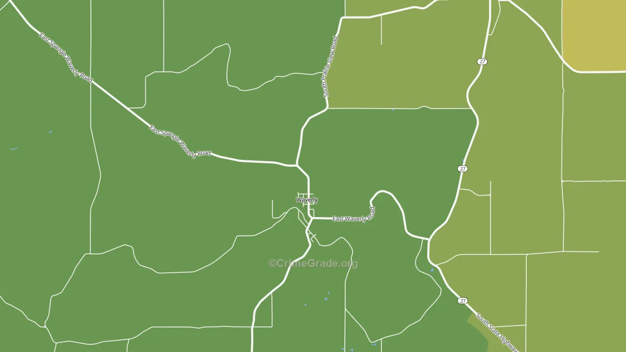 Waverly, WA Map of Assault Rates