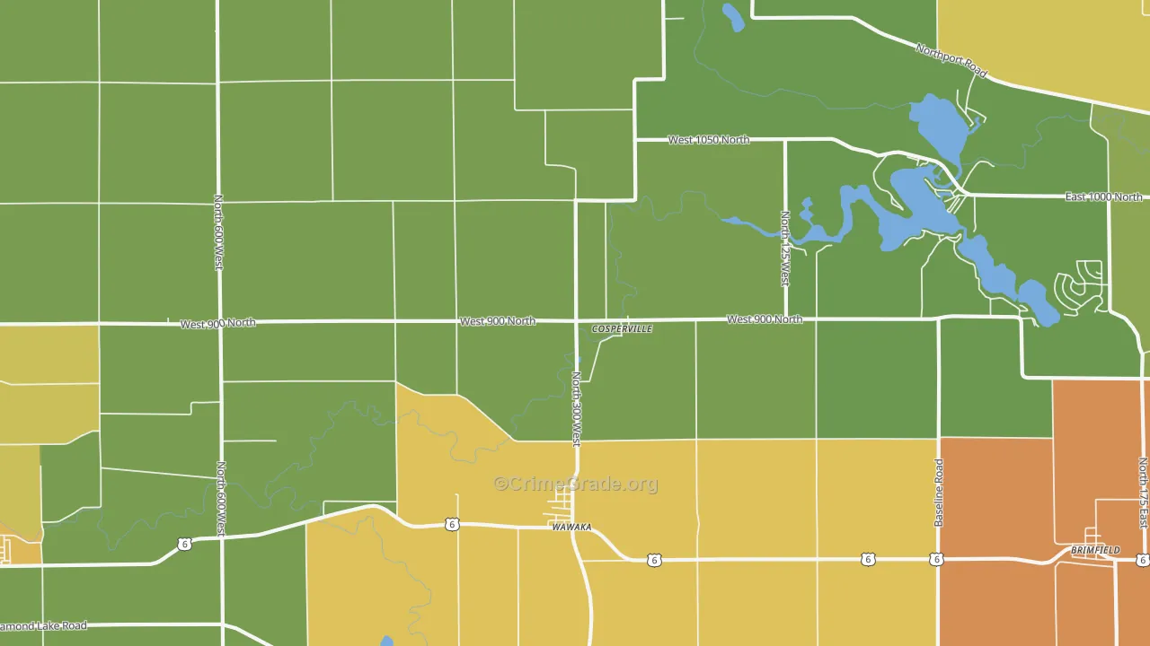 Wawaka, IN Map of Assault Rates