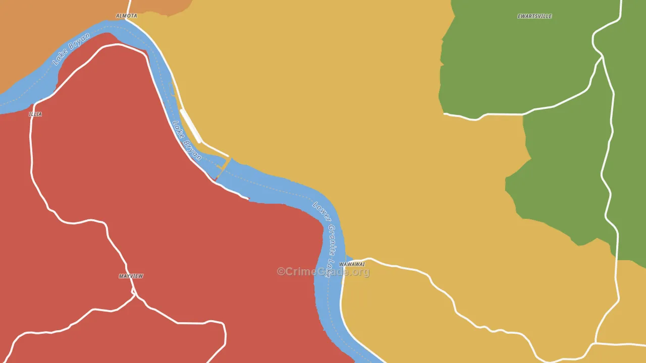 Wawawai, WA Map of Assault Rates