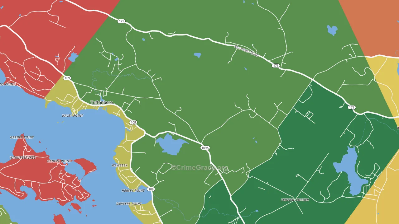 Wawbeek, NH Map of Assault Rates