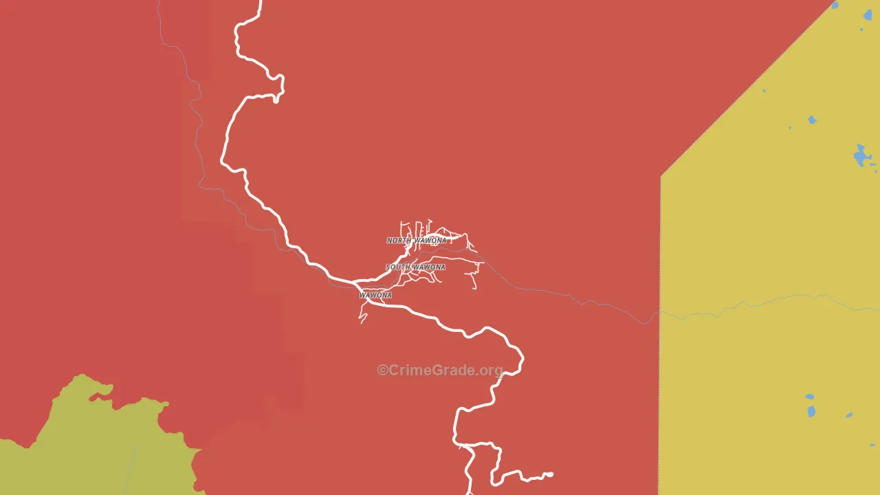 Wawona, CA Map of Assault Rates