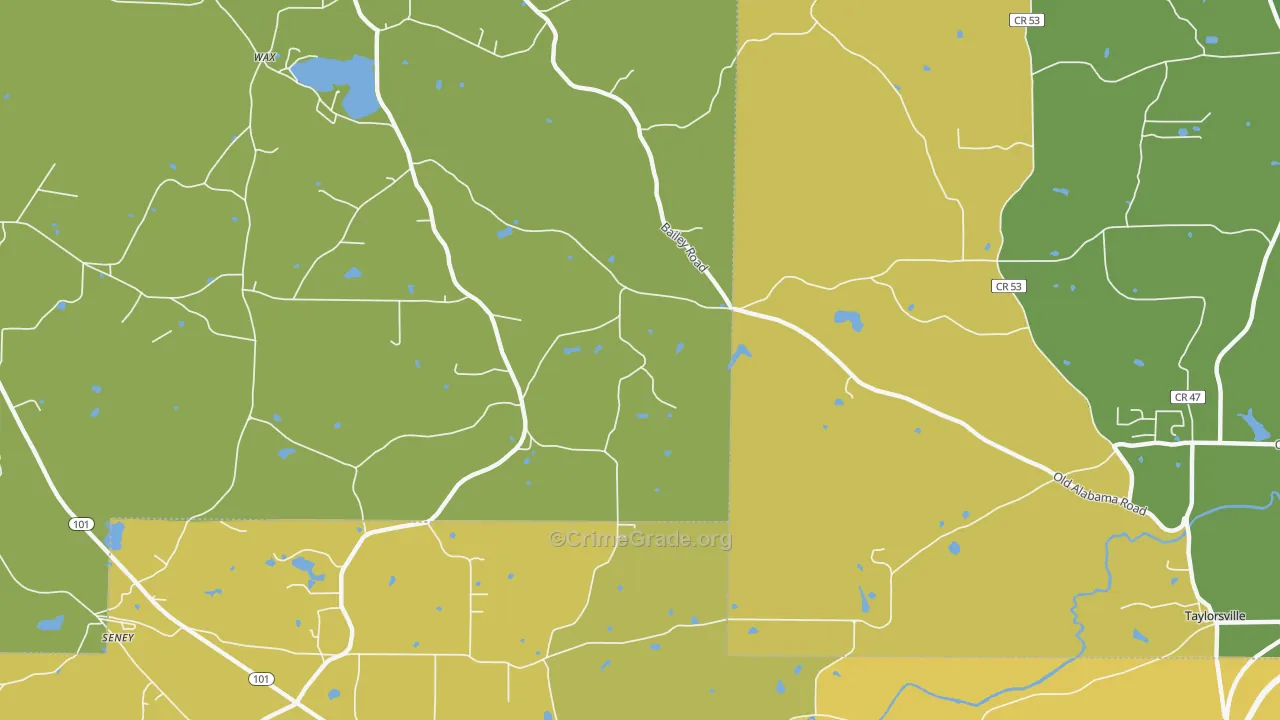Wax, GA Map of Assault Rates