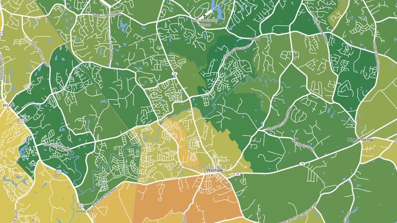 Waxhaw, NC Map of Assault Rates