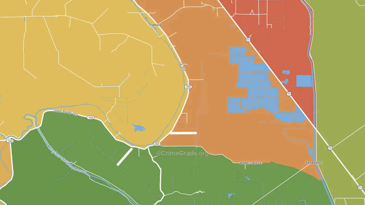 Waxia, LA Map of Assault Rates
