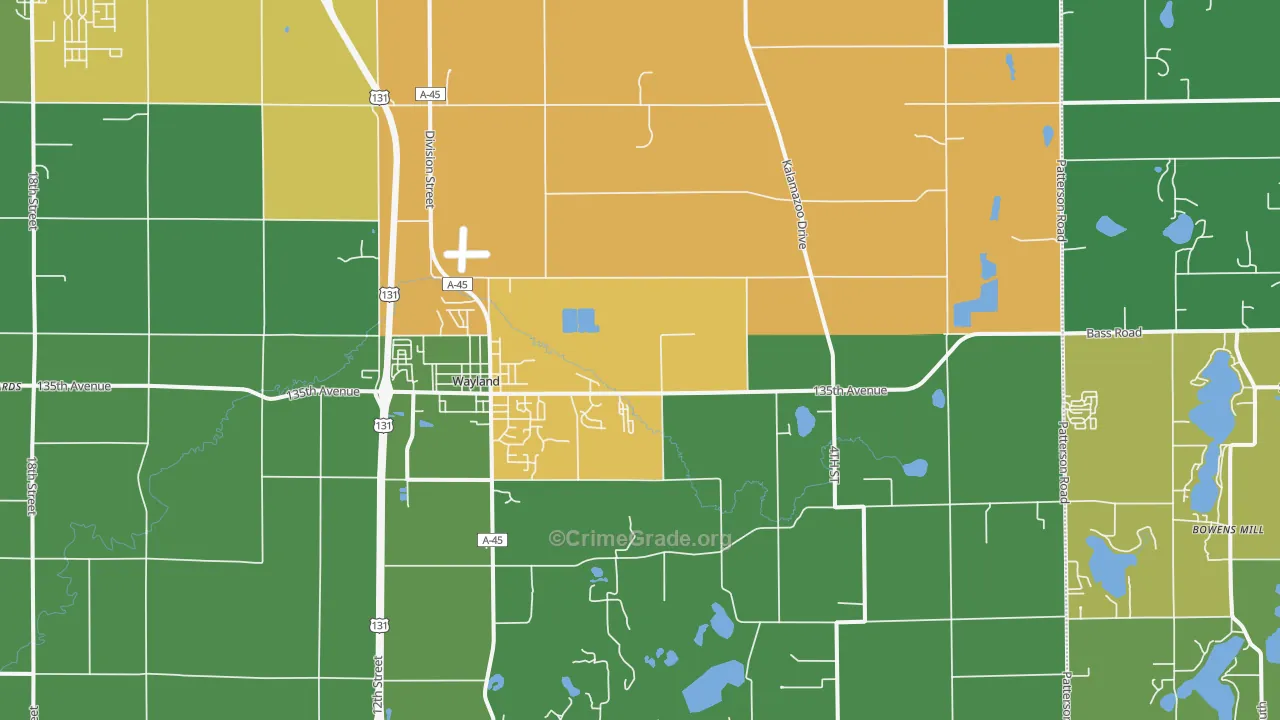 Wayland, MI Map of Assault Rates