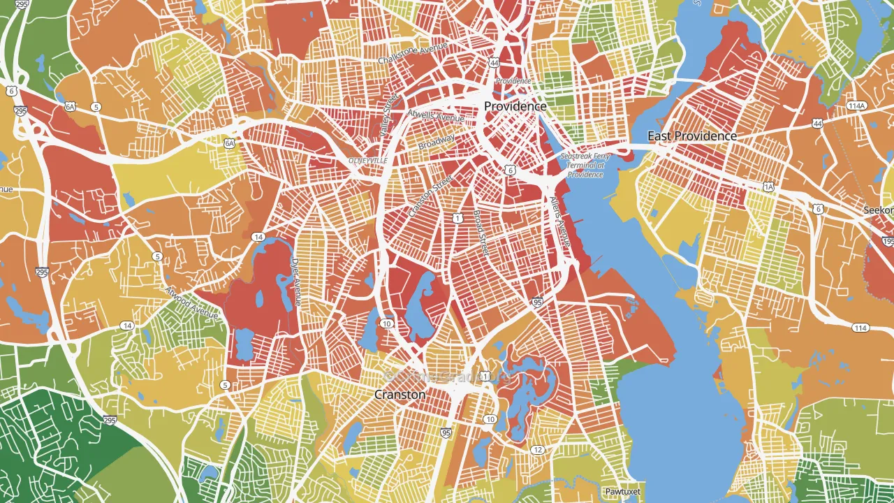 Wayland, Providence, RI Map of Assault Rates
