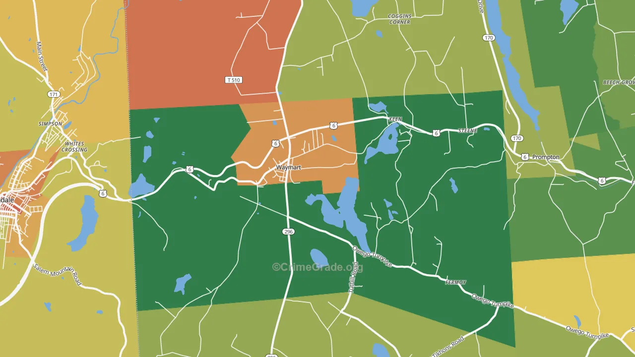 Waymart, PA Map of Assault Rates