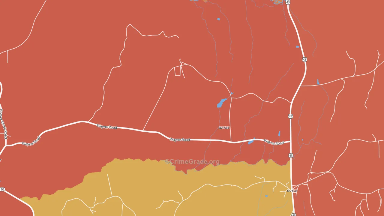 Wayne, AL Map of Assault Rates
