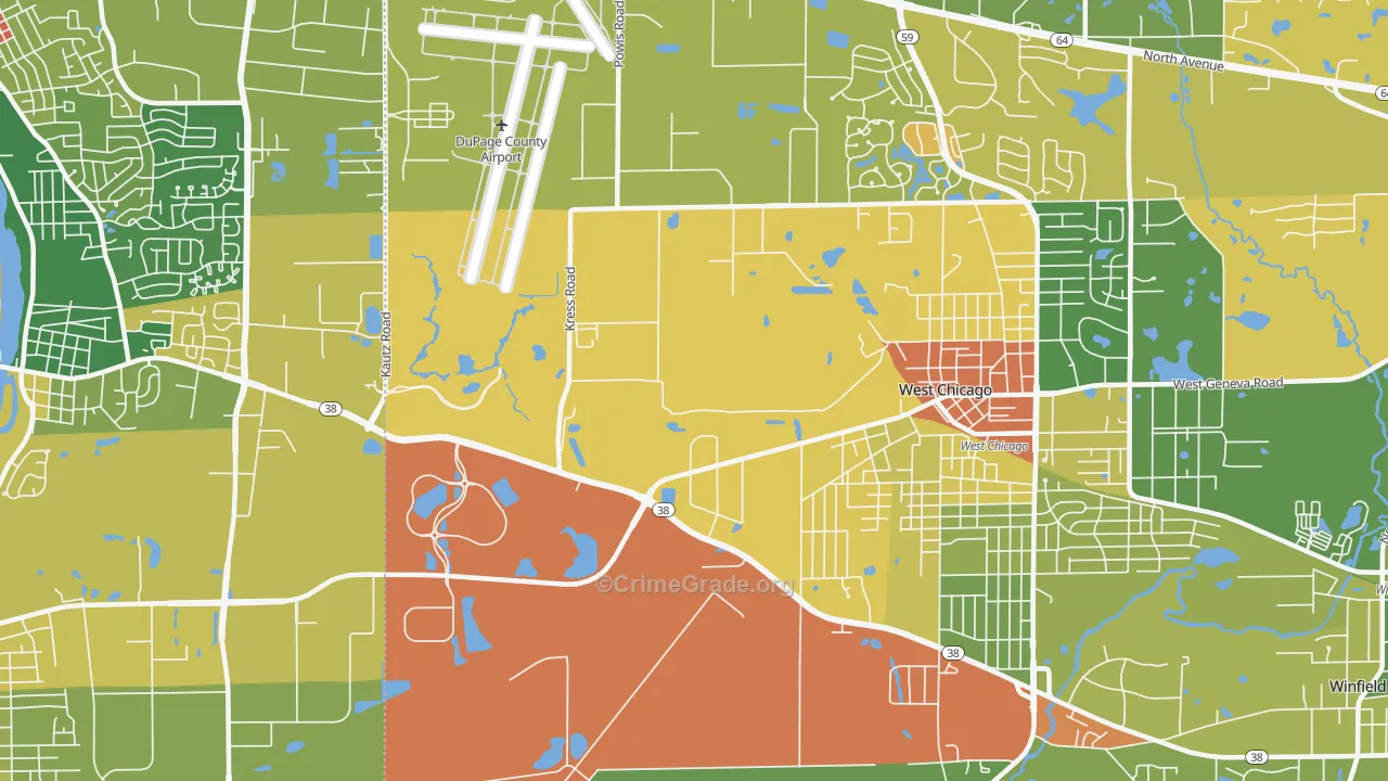 Wayne Center, IL Map of Assault Rates