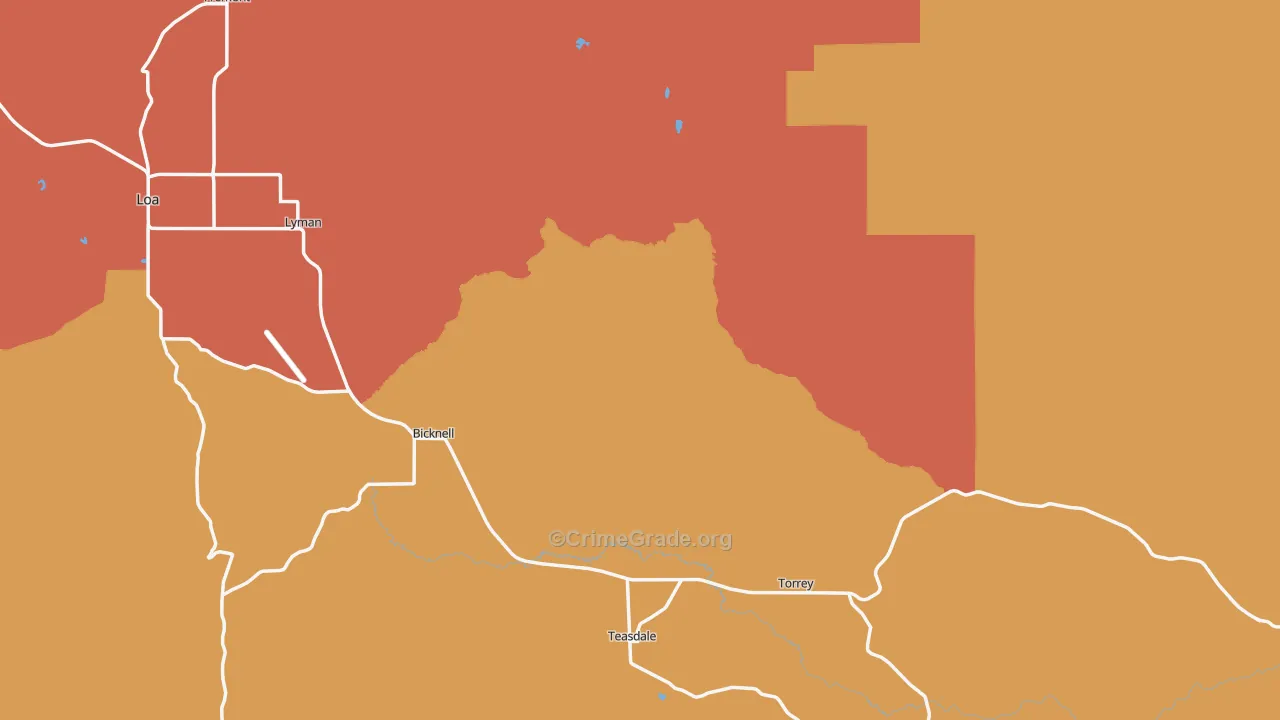 Wayne County, UT Map of Assault Rates