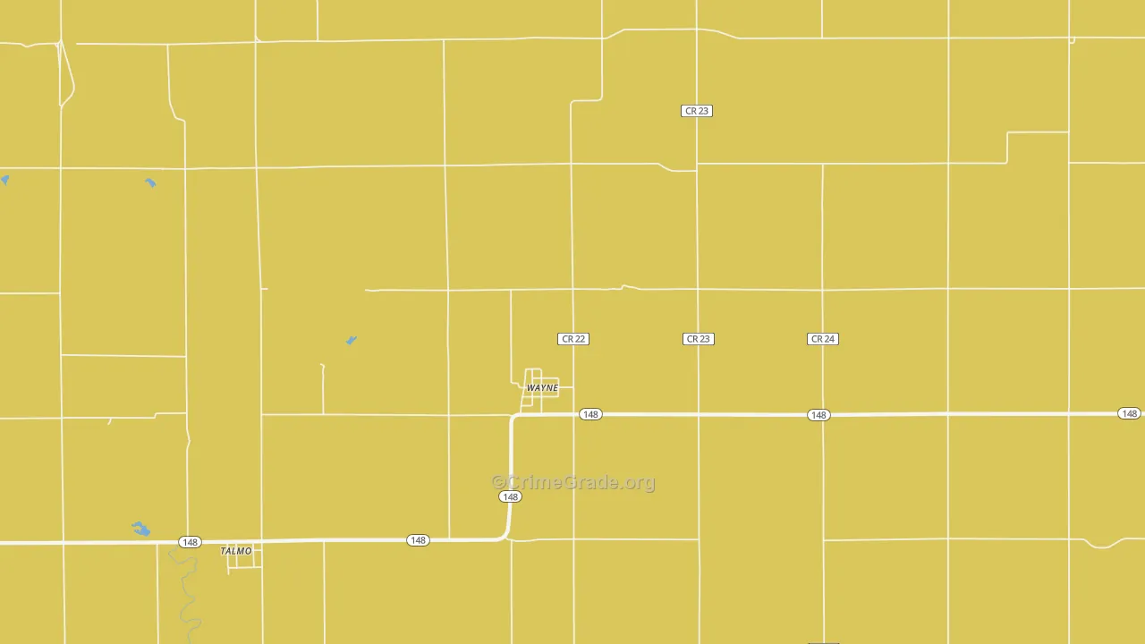 Wayne, KS Map of Assault Rates