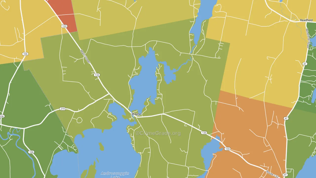 Wayne, ME Map of Assault Rates