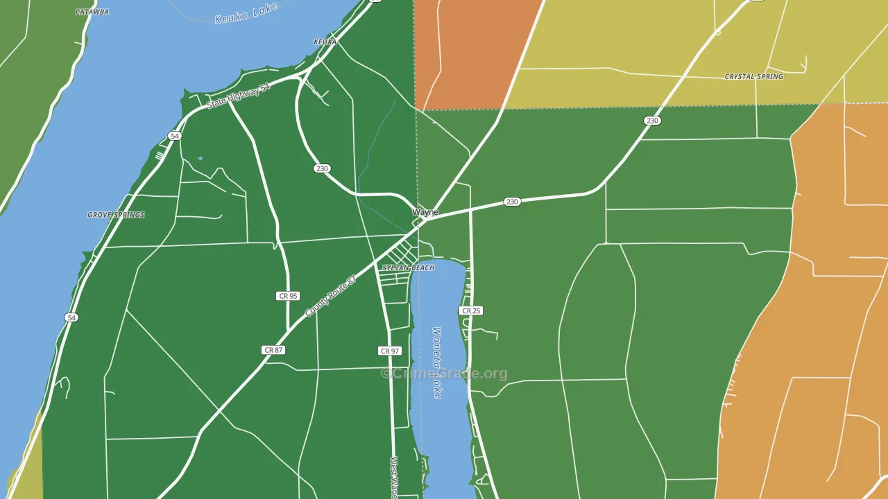 Wayne, NY Map of Assault Rates