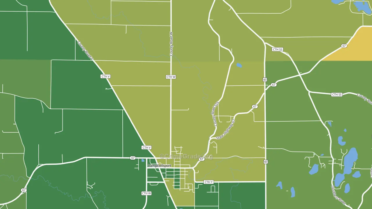 Wayne, WI Map of Assault Rates