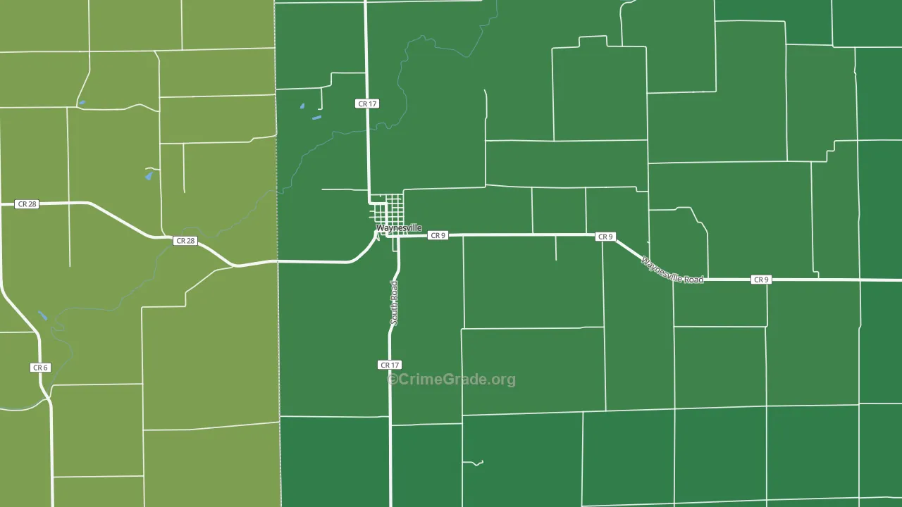 Waynesville, IL Map of Assault Rates