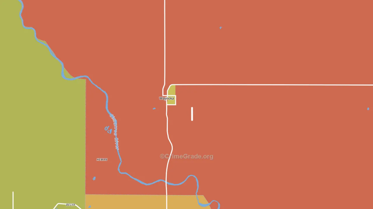 Waynoka, OK Map of Assault Rates