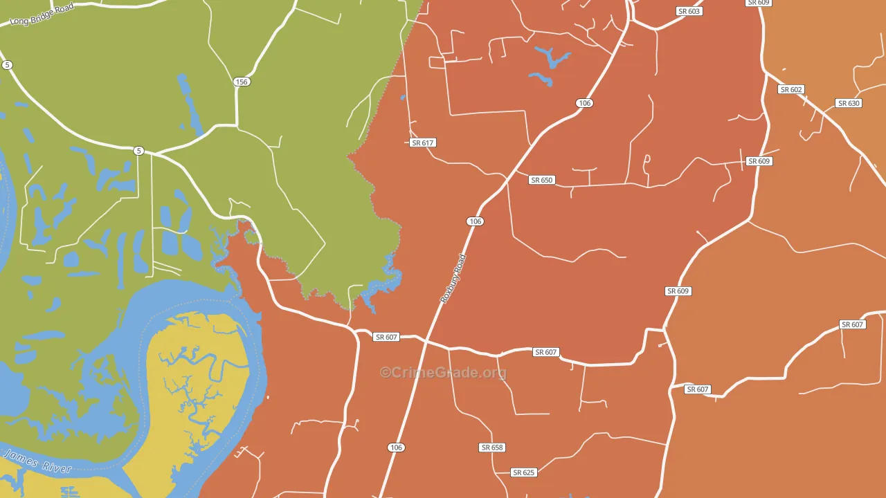 Wayside, VA Map of Assault Rates