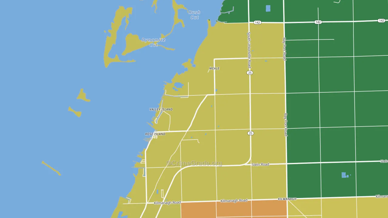 Weale, MI Map of Assault Rates