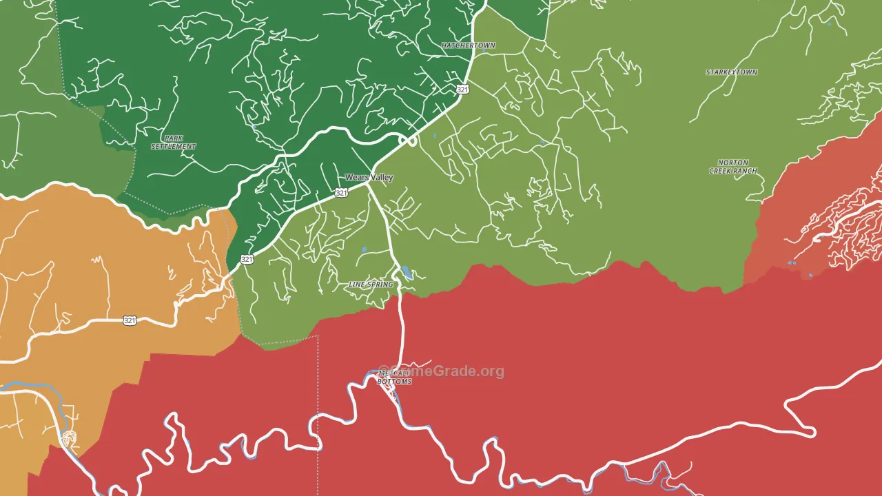 Wear Valley, TN Map of Assault Rates