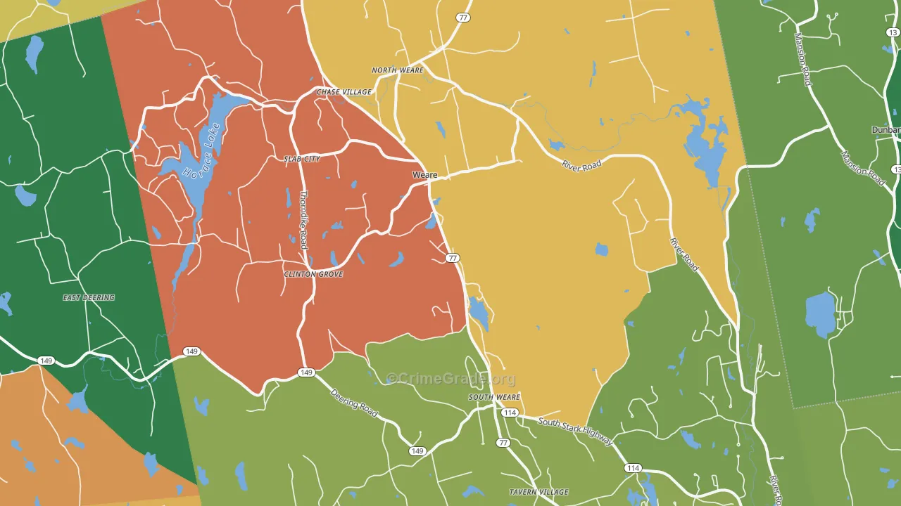 Weare, NH Map of Assault Rates
