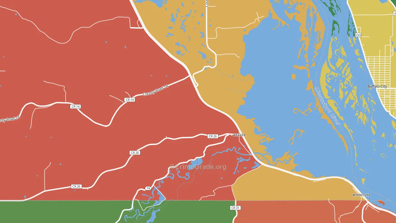 Weaver, MN Map of Assault Rates