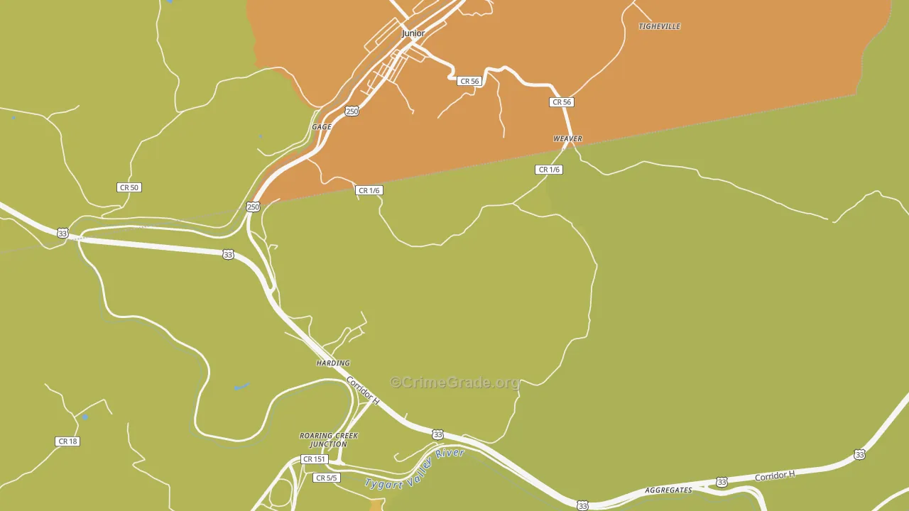 Weaver, WV Map of Assault Rates
