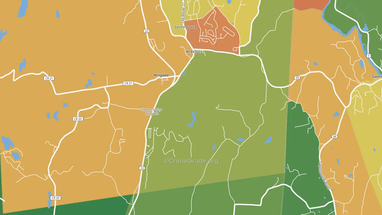 Webatuck, NY Map of Assault Rates