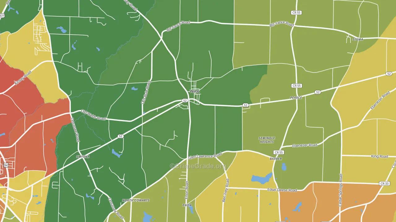 Webb, AL Map of Assault Rates