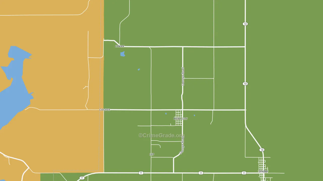 Webb City, OK Map of Assault Rates
