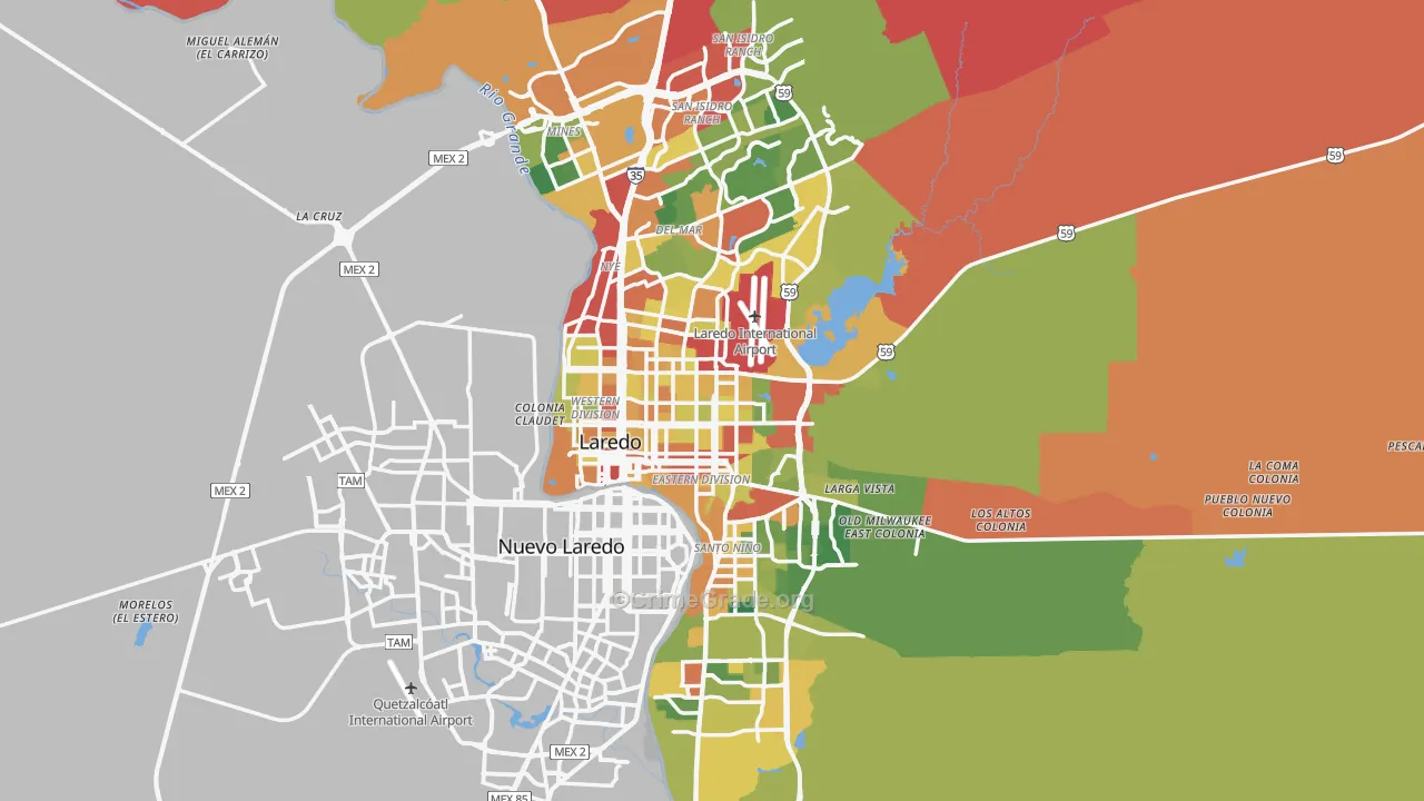 Webb County, TX Map of Assault Rates