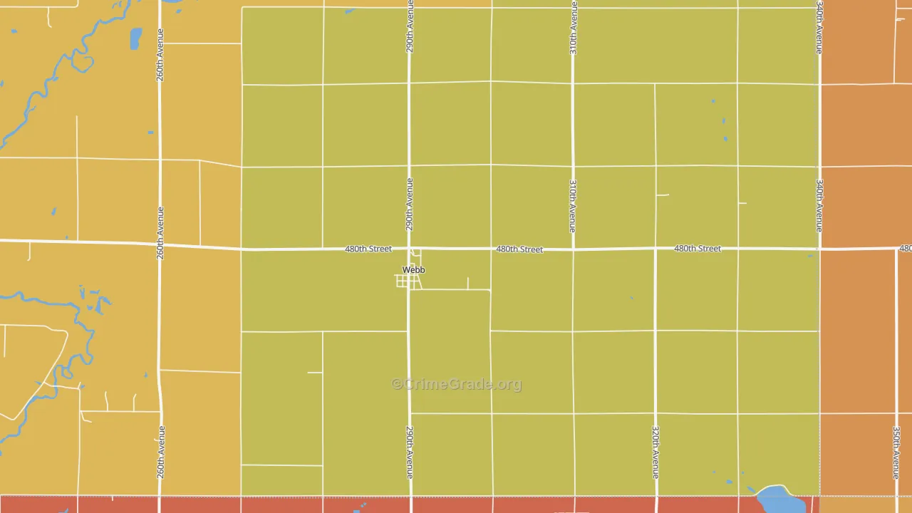 Webb, IA Map of Assault Rates