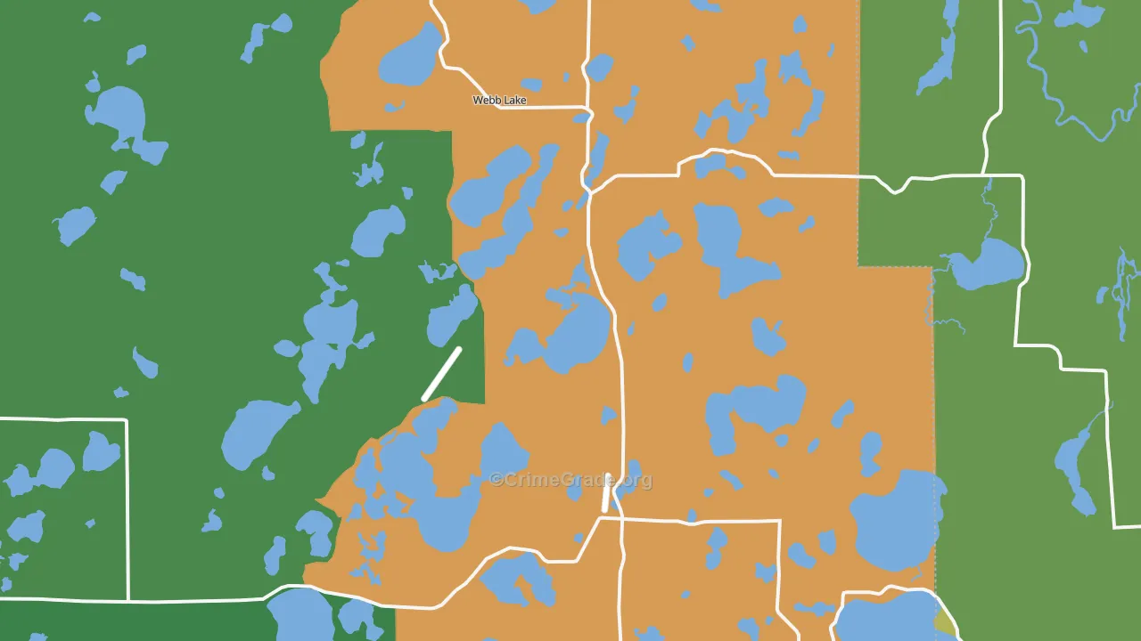 Webb Lake, WI Map of Assault Rates