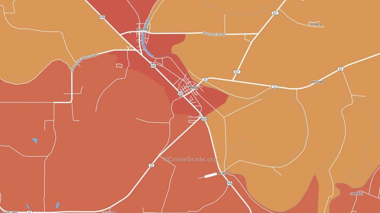 Webb, MS Map of Assault Rates