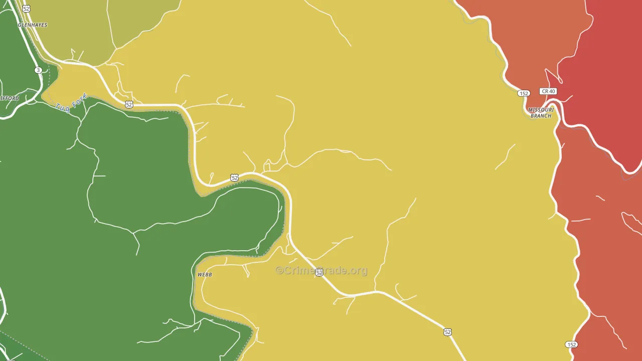 Webb, WV Map of Assault Rates