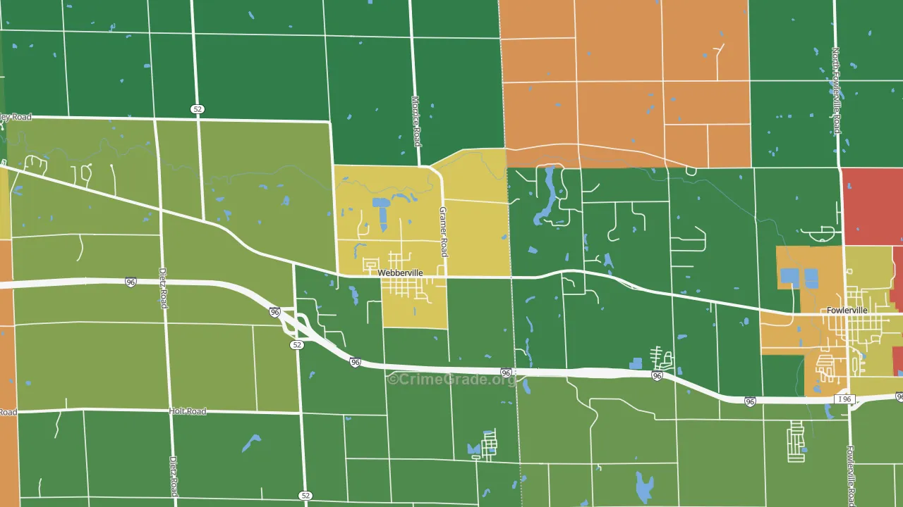 Webberville, MI Map of Assault Rates