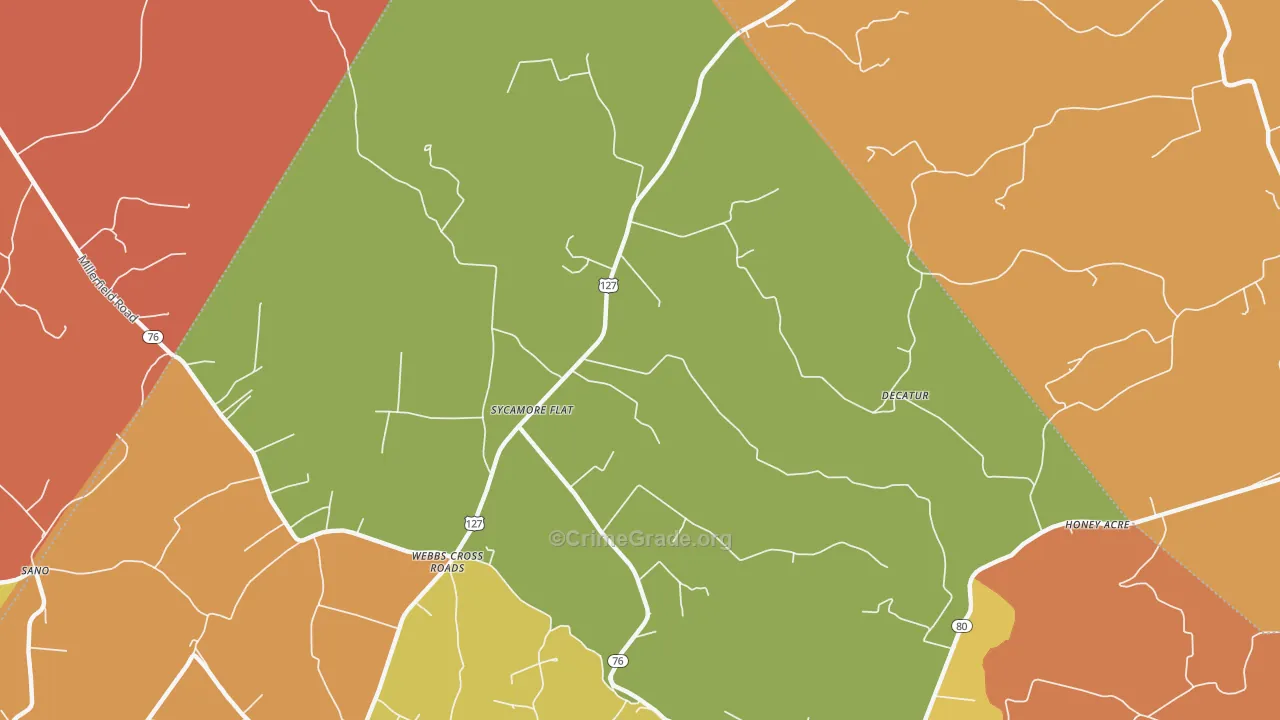 Webbs Cross Roads, KY Map of Assault Rates