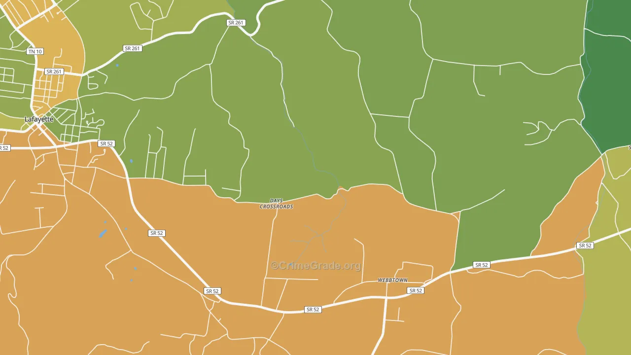 Webbtown, TN Map of Assault Rates