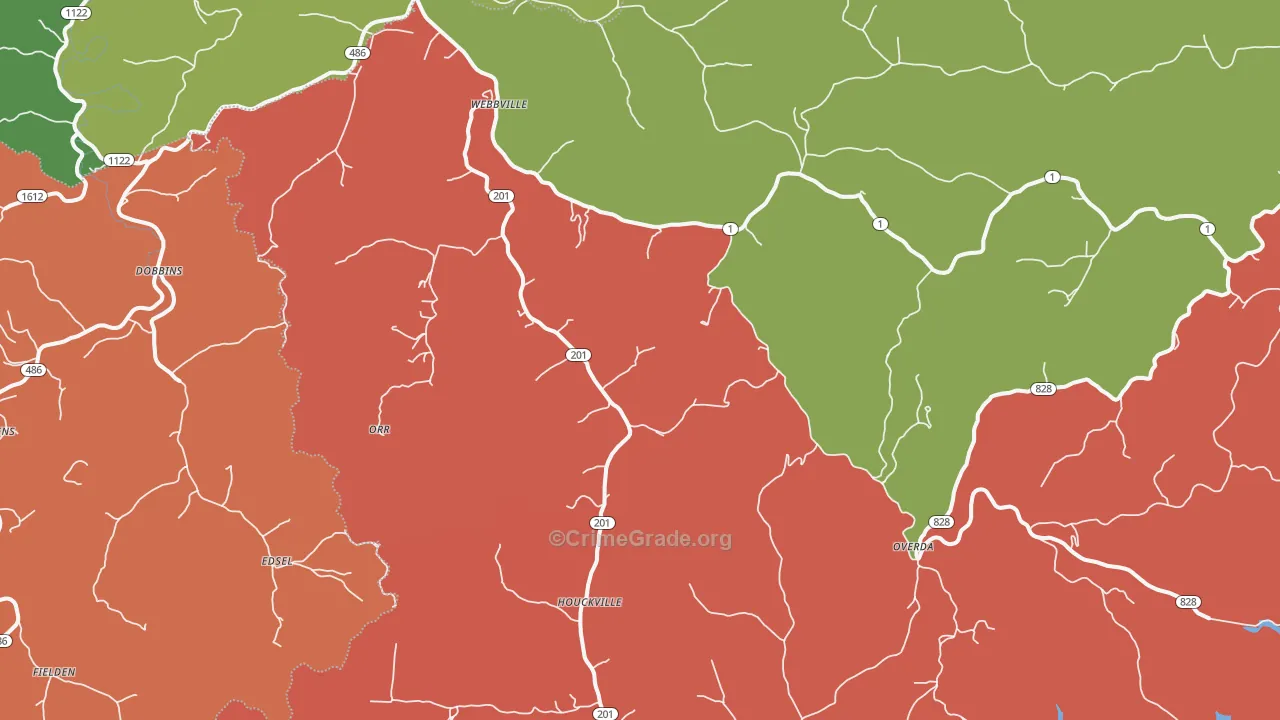 Webbville, KY Map of Assault Rates