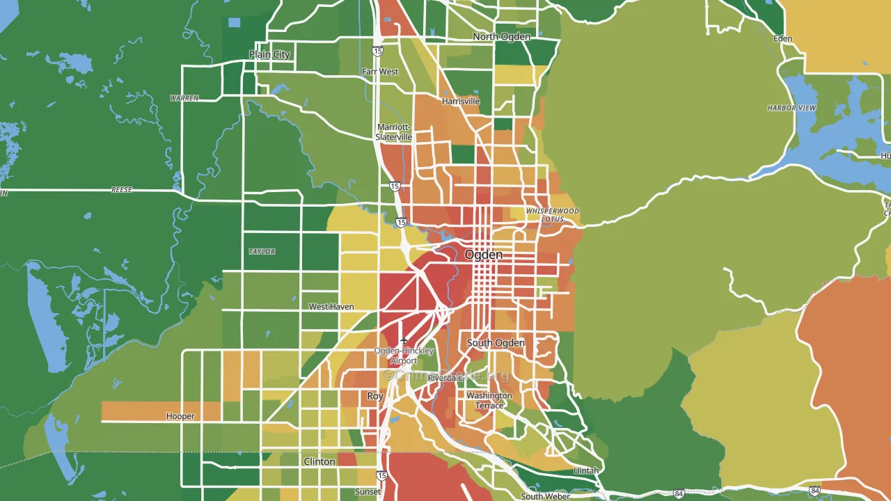 Weber County, UT Map of Assault Rates