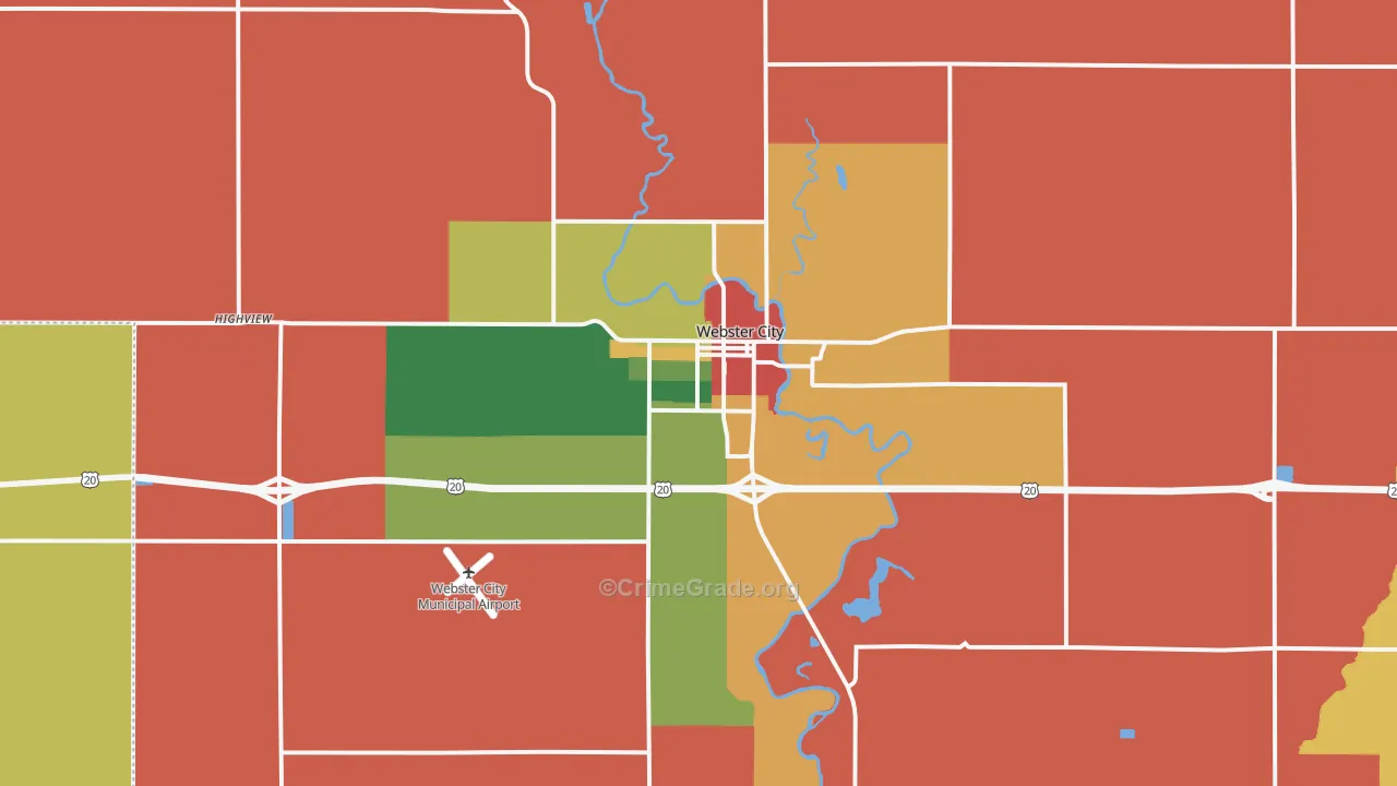 Webster City, IA Map of Assault Rates