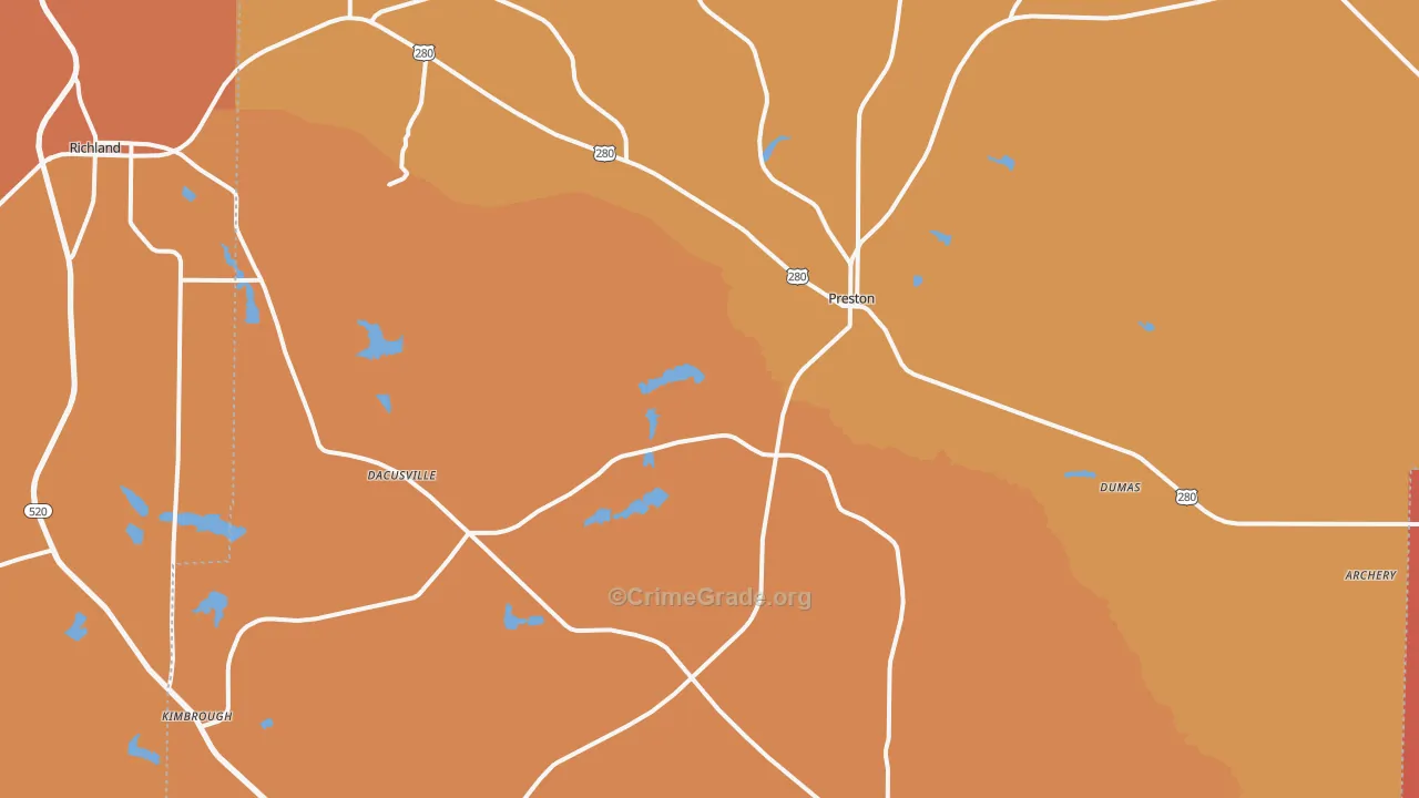 Webster County, GA Map of Assault Rates