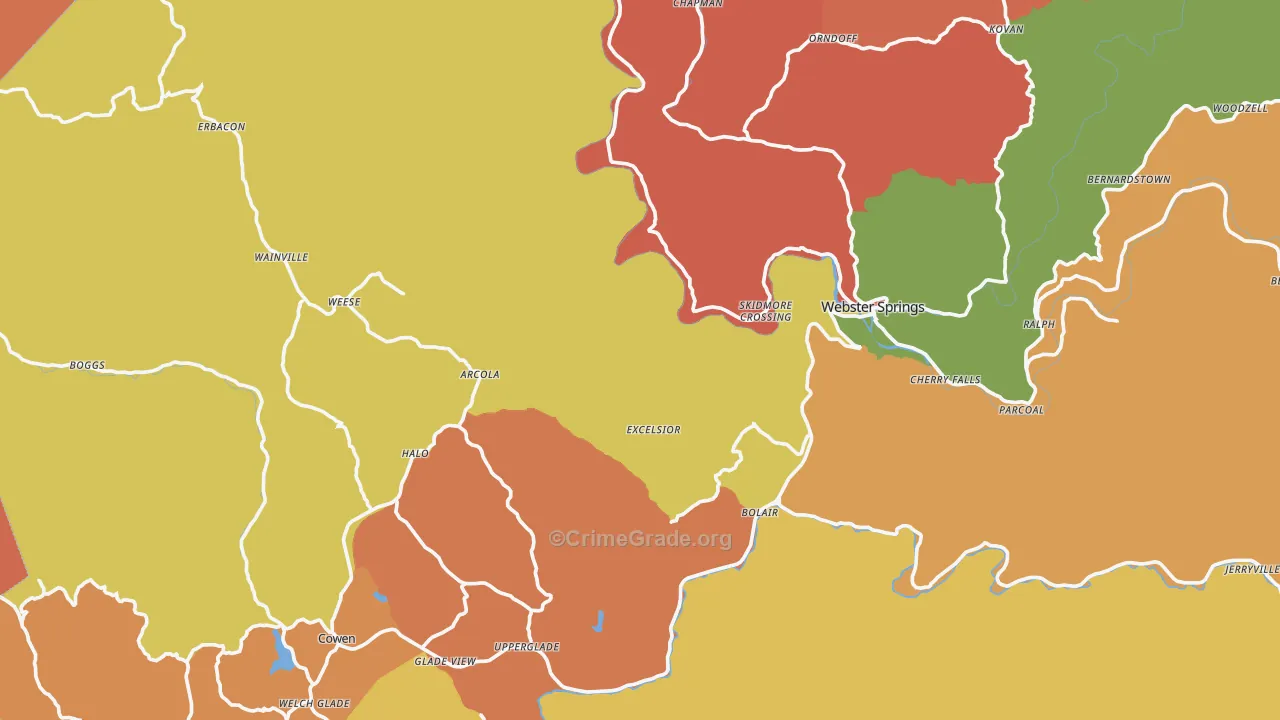 Webster County, WV Map of Assault Rates